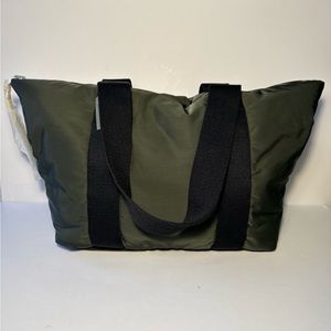 AllSaints Women's Green Black Sly East West Reversible Tote Bag New